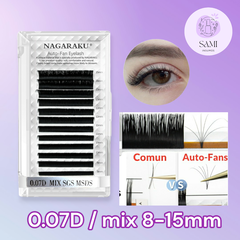 Pestañas Nagaraku Auto-Fans Eyelashes 0.07D MIX 8MM-15MM