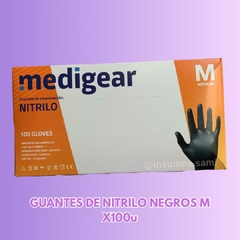 Guantes de Nitrilo - Negro - Talle M Caja x100U.