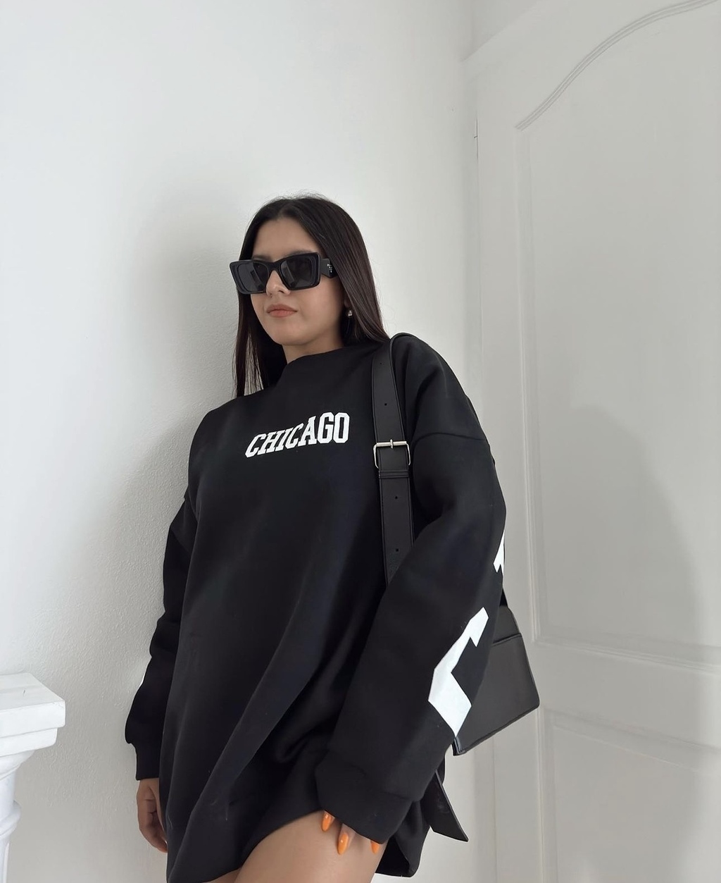 Buzo negro oversize sale