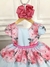 Vestido Infantil Azul Bebê Florido Primavera Cinto Pérolas - loja online