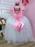 Vestido Infantil Rosa C/ Renda Saia Branca Damas Longo na internet