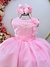 Vestido Infantil Rosa Damas de Honra Casamentos C/ Broche