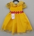 Vestido Infantil Amarelo Princesa Bela e a Fera C/ Flores - comprar online