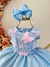 Vestido Infantil Bebê Azul C/ Aplique de Borboletas e Flores - comprar online