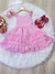 Vestido Infantil Primavera Verão Rosa Bebê Saia C/ Babado - Bambolê Kids Store