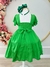 Vestido Infantil Primavera Verão Verde Bandeira C/ Bordado - Bambolê Kids Store