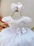 Vestido Infantil Branco Luxo C/ Busto e Cinto de Strass - comprar online