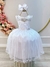 Vestido Infantil Branco C/ Renda Metalizada e Tule Glitter - comprar online