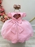 Vestido Infantil Bebê Rose C/ Busto Nervura Batizados - Bambolê Kids Store