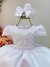 Vestido Infantil Branco Busto Nervura Strass Daminhas on internet