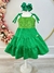 Vestido Infantil de Alça Verde Bandeira Casual Luxo