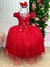 Vestido Vila Lele Longo Jardim Encantado Borboletas Vermelho