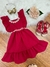 Vestido Infantil Vermelho Luxo Com Pérolas Festas Daminhas - loja online