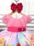 Vestido Infantil Princesas Rosa Com Cinto de Pérolas Luxo (4207RS) - comprar online