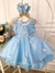 Vestido Infantil Frozen Com Capa Luxo Festas de Princesas (0011AZ)