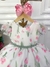 Vestido Infantil Off White Flores Tulipas e Cinto de Pérolas (1194OF) - comprar online