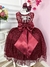 Vestido Infantil Marsala Renda e Tule C/ Brilho Damas Honra (2109MS) na internet