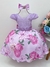 Vestido Infantil Lilás C/ Renda Pérolas e Laço Luxo (3188LA)