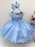 Vestido Infantil Frozen com Capa e Laço Luxo Festa Princesas (0055AZ) - comprar online