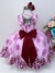 Vestido Infantil Marsala Florido Strass Peito Pérola e Tiara (5047MS) na internet