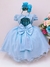 Vestido Infantil Azul C/ Renda e Aplique Borboletas e Flores (3544AL) na internet