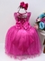 Vestido Infantil Rosa Renda Saia Brilho Cinto Strass (2109RC) na internet