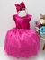 Vestido Infantil Rosa Chiclete Renda Cinto Strass Brilho (2140RC)