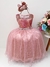 Vestido Infantil Rosé Renda Realeza Luxo Pérolas (2109Rose2)