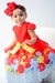 Vestido Infantil Vermelho Floral Laço Dourado Luxo Festas (3006VM) - comprar online