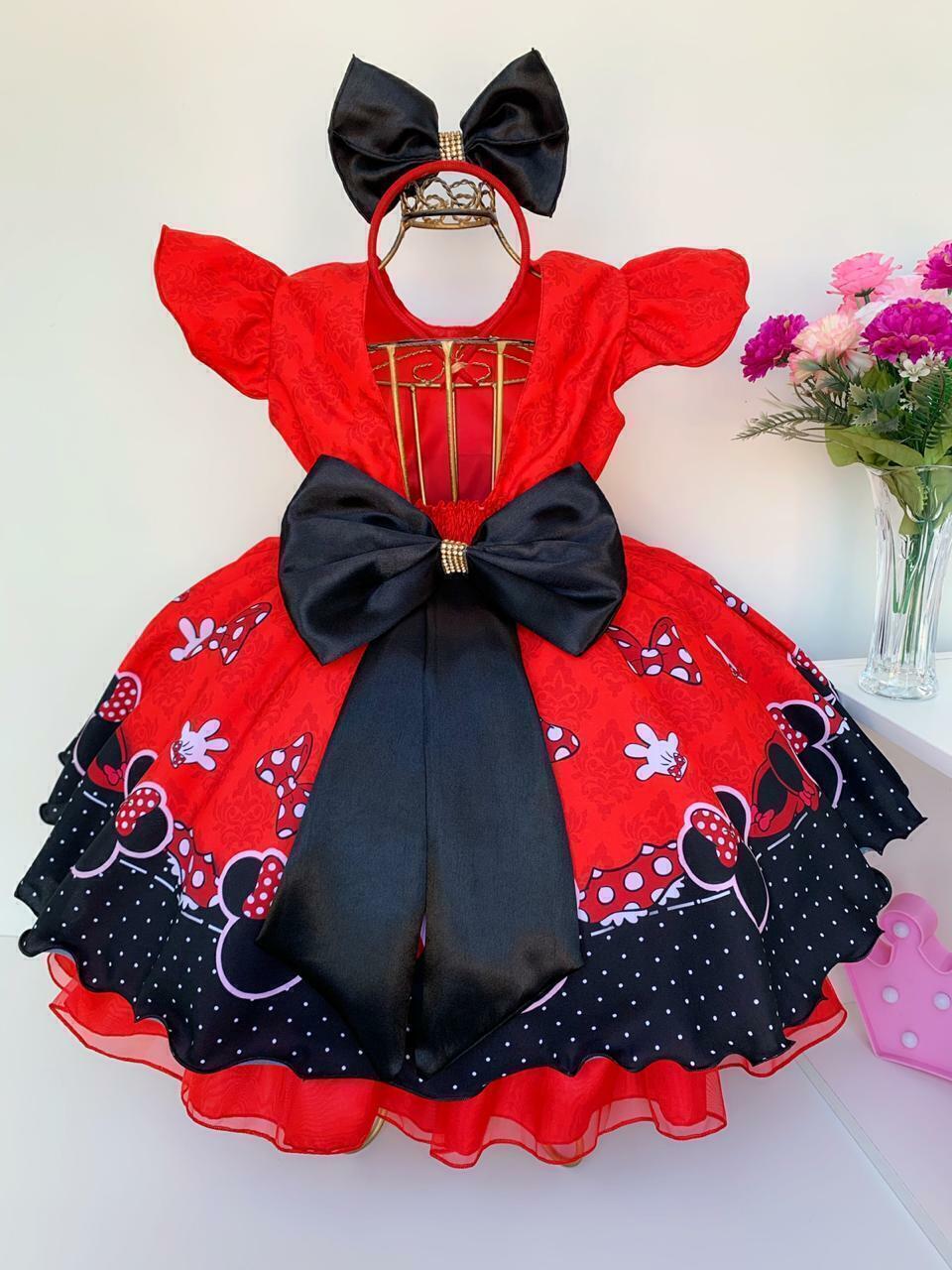 Vestido shops minnie vermelha luxo