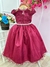 Vestido Infantil Damas Honra Casamento Marsala Renda Pérola (2266ML)