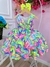 Vestido Infantil Barbie Colorido Neon C/ Broche de Laço (1233CL) na internet