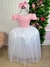 Vestido Enjoy Longo Mari Peito Rendado Rosa Bebe Saia Branca (VESTENJYLONGPTRNRS