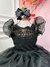 Vestido Infantil Wandinha Preto Com Babados Luxo (3194PT) - loja online