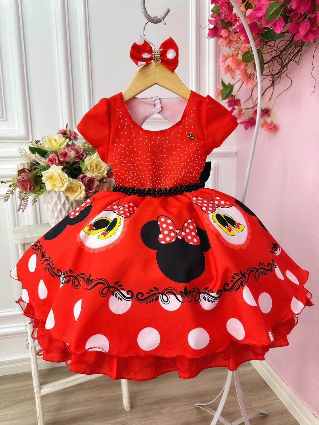 Vestido festa hotsell minnie vermelha