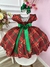 Imagem do Vestido Infantil Vermelho C/ Xadrez Natal Festas Luxo (1239VM)