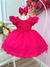 Vestido Infantil Rosa Com Apliques de Borboletas e Flores (3310PK)