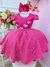 Vestido Infantil Rosa C/ Glitter e Aplique de Borboletas (0112PK)