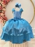 Fantasia Infantil Frozen Cinderela Azul Serenity Tule Brilho (0107AR) na internet