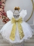 Vestido Infantil Off White C/ Broches Dourados Natal Festas (3386OF) na internet