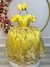 Vestido Infantil Amarelo C/ Renda Dourada Realeza Pérolas (2134AO)