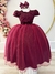 Vestido Infantil Marsala Damas Luxo C/ Renda e Pérolas (1040MS)