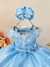 Vestido Infantil Frozen C/ Capa e Laço Princesas Luxo Festas (0055AB) - loja online