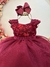 Vestido Infantil Marsala Saia Com Tule e Busto Bordado (1690MR) - comprar online