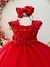 Vestido Infantil Vermelho Saia C/ Tule e Busto Bordado (1690VM) - comprar online