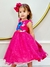 Vestido Infantil Stitch Rosa C/ Cinto de Pérolas Festas (0678PK)