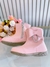 Botinha Infantil Rosa Fosco Com Lacinho Strass e Zíper (20112RF) - Gabi Boutiquekids