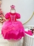 Fantasia Infantil Princesa Barbie Aurora Tiara e Luva Rosa (4009PN)