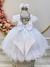 Vestido Infantil Branco Strass Damas Luxo Mangas (2213BR) na internet