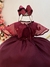 Vestido Infantil Marsala Echarpe Infantil Apliques Borboletas (1318MV) - comprar online